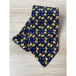 Jerry Garcia Blue and Yellow Abstract Design 100% Silk Designer Tie